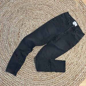 Habitual black denim skinny ankle jeans with slit detail at bottom